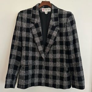 Peabody House Vintage Tweed Plaid Blazer Size 3/4